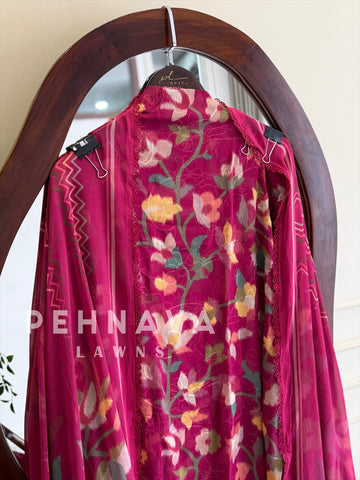Floral Embroidered Unstitched Suit 3490