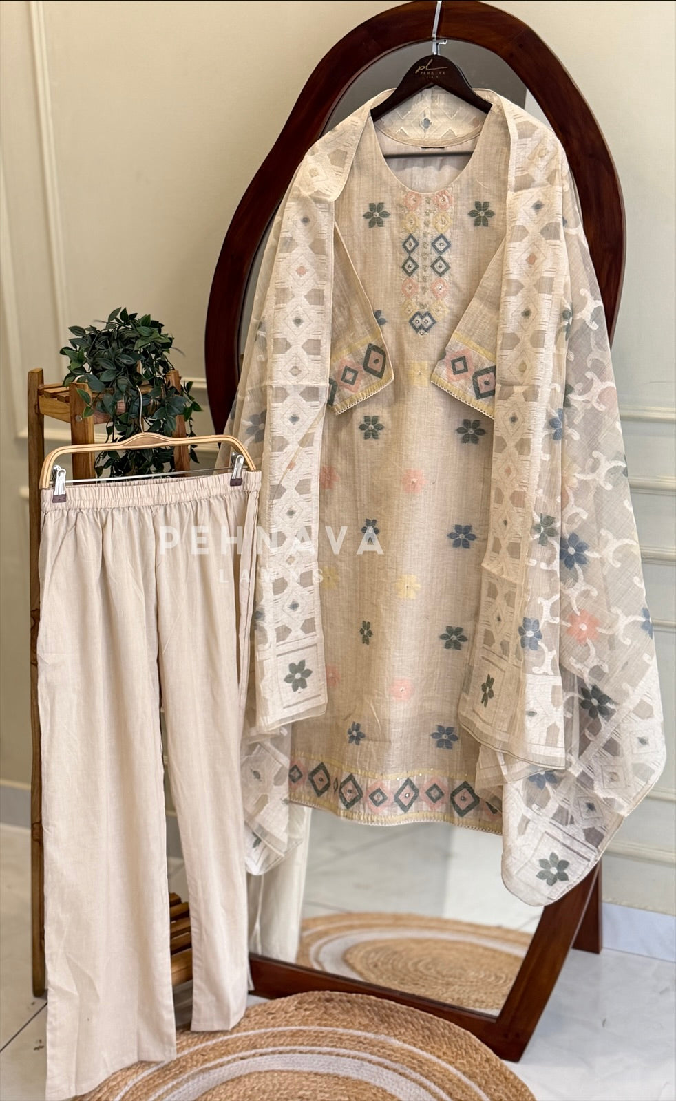 Yoke Printed Suit Set -Shaziya1