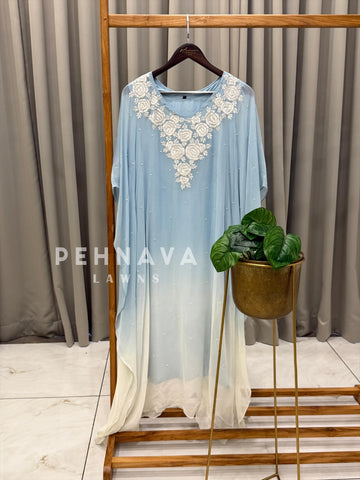 Floral Embroidered Multi-shade Kaftan Suit 2579