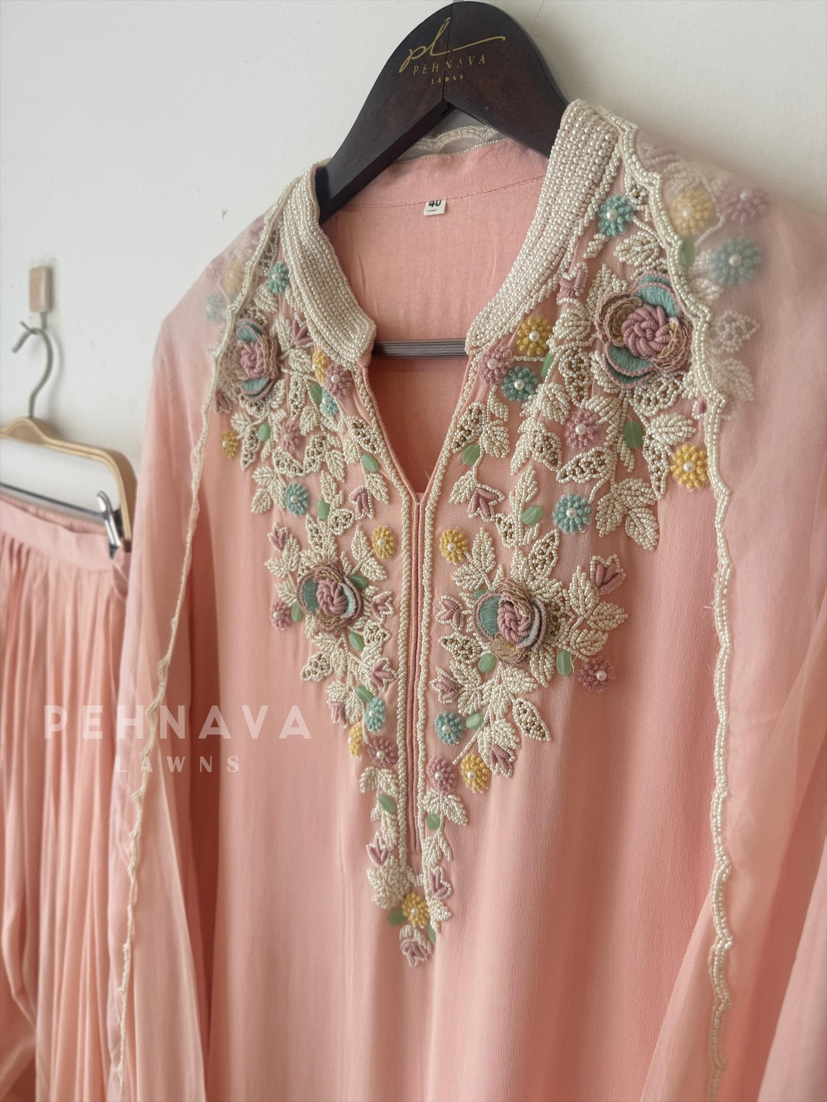 Premium Floral Beadwork Suit Set