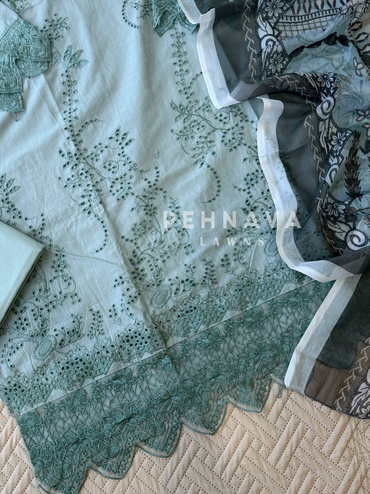 Embroidered Semi Stitched Suit-2184