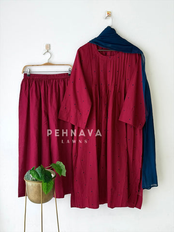 Daily Wear Cotton Pleated Suit Set-6172