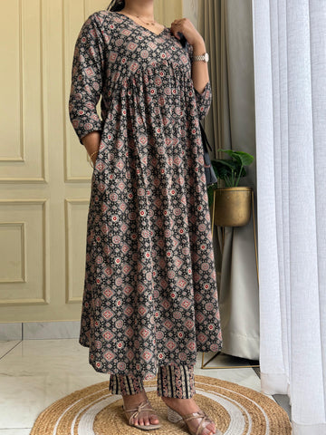 Ajrak Printed Two Piece Co-ord Set-1