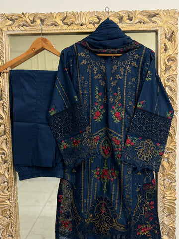 Pure Lawn Embroidery Suit-D10