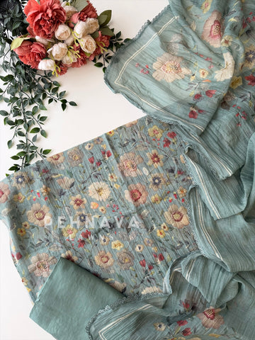 Floral Embroidered Unstitched Suit 4127