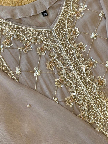 Premium Handworked Grey Salwar Kameez