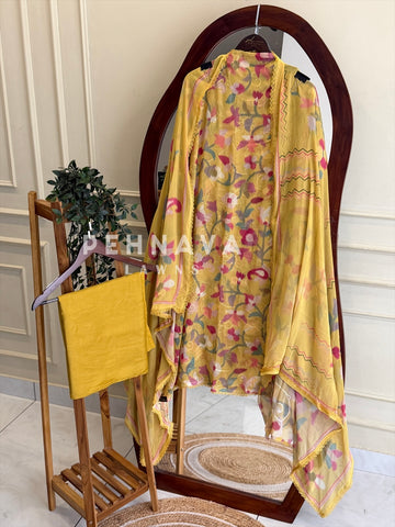 Floral Embroidered Unstitched Suit 3490