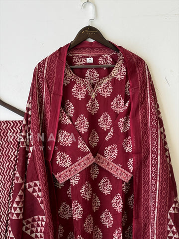 Intricate Block-Printed Cotton Suit Set