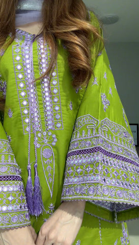 Embroiza Pakistani Modern Two Piece Suit-Matcha