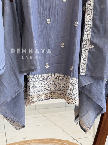Embroidered Unstitched Suit 1056
