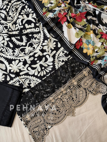 Printed casual suit with Cotton dupatta-1066