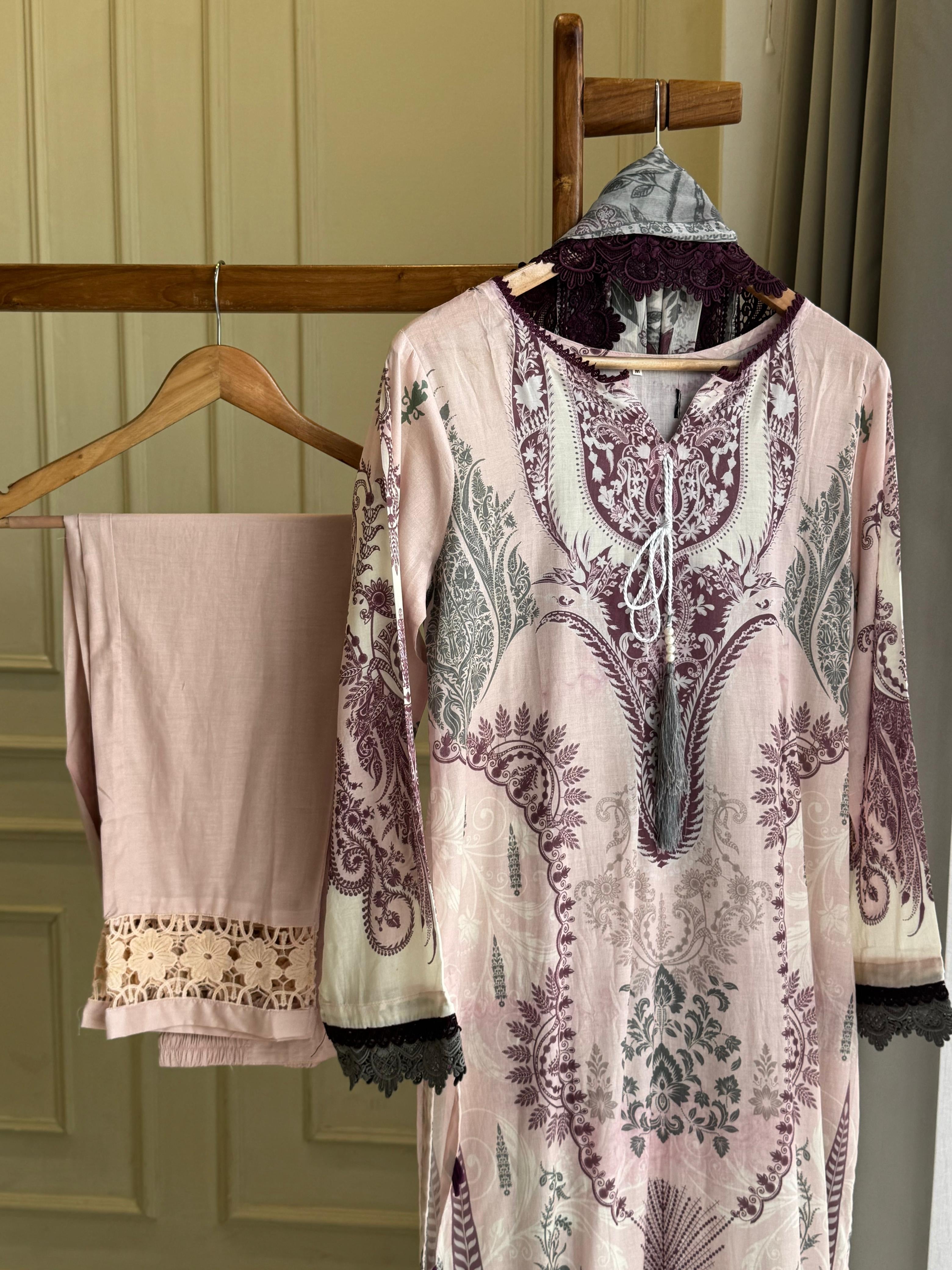 Casual Fit Lawn Suit- 08924