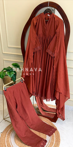 Lace-Trimmed Kurta Set-6404
