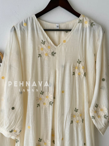 Floral Embroidered Imported Suit-2303