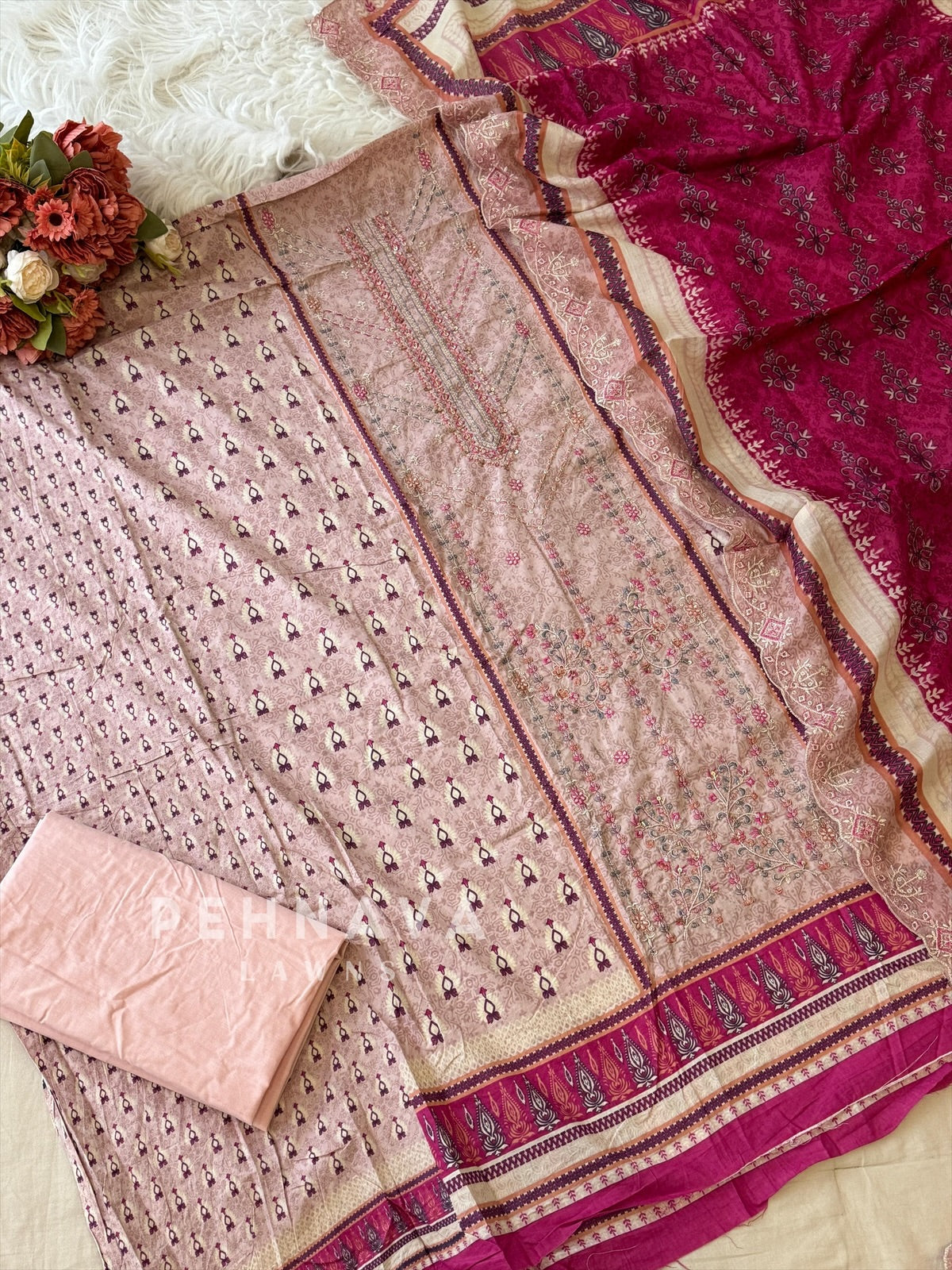 Casual Embroidered Suit-2706 - Pehnava Lawns