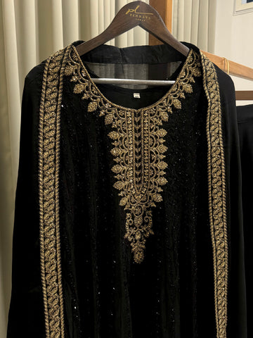 Handworked peplum style dress with skirt