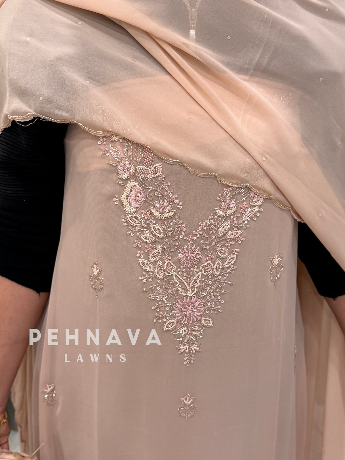Premium Handworked Chiffon Unstitched Suit-1536