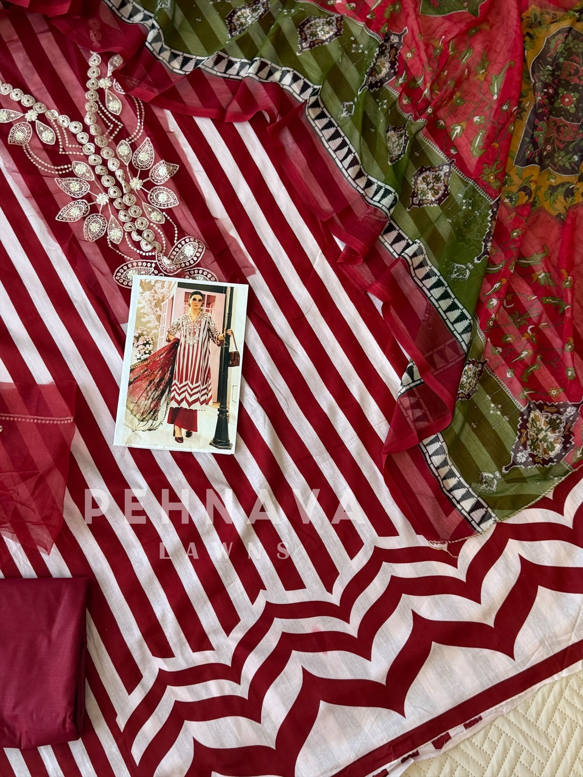 Signature Embroidered Unstitched Suit-1364