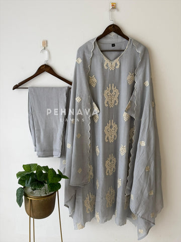 Scallop Embroidered Suit-4169 - Pehnava Lawns
