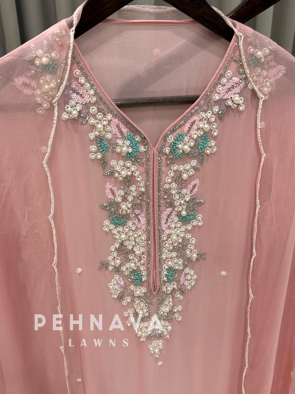 Premium Chiffon Handwork Semi-Stitched Suit