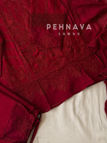 Cut Work Embroidered Suit (6-8 Days Delivery Time)