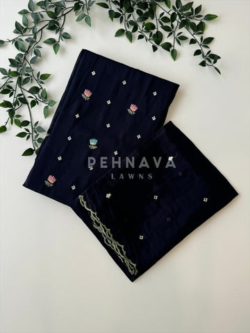 Chanderi Embroidered Suit-12713