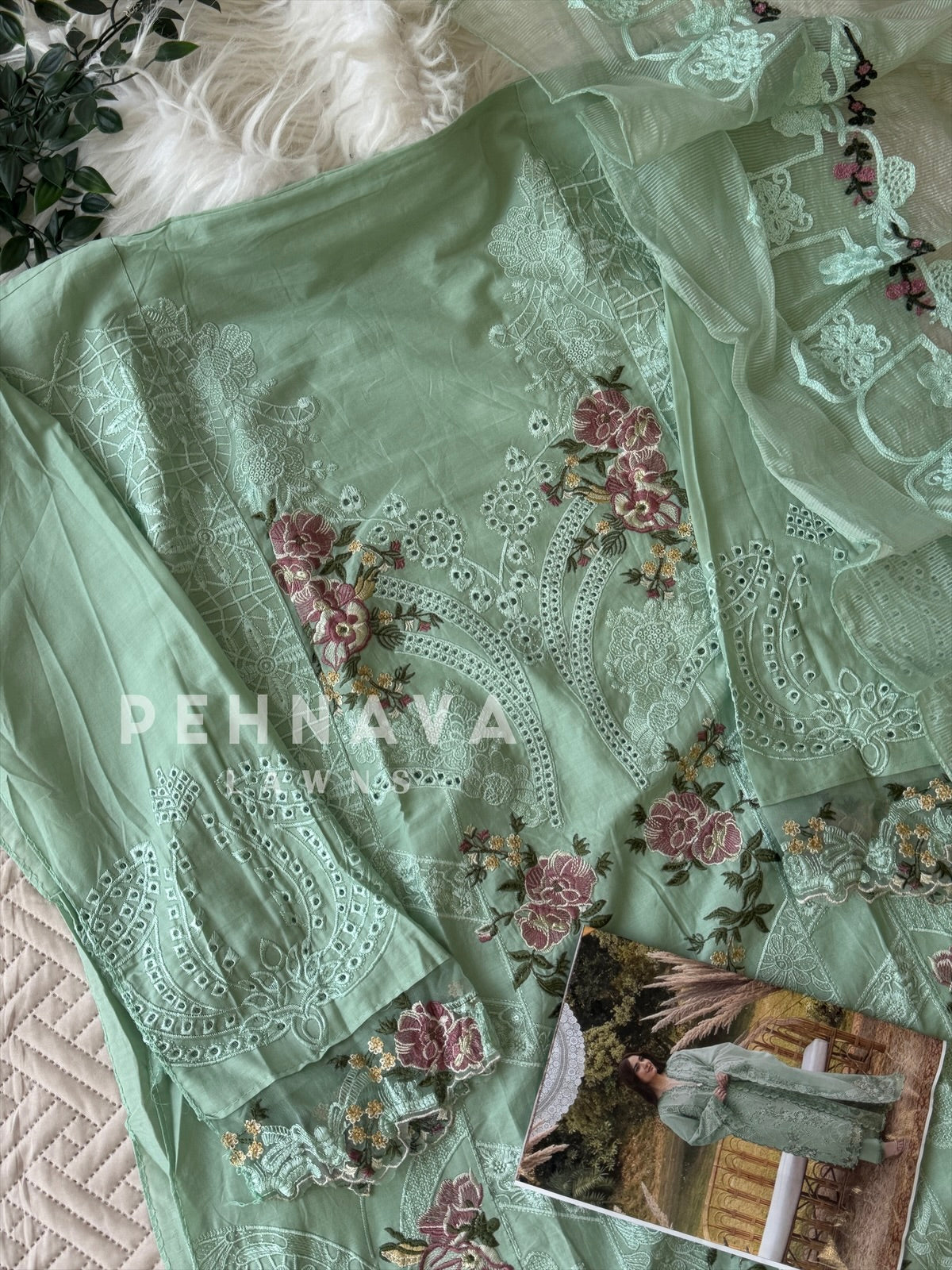 Embroidered Semi Stitched Suit 3903B