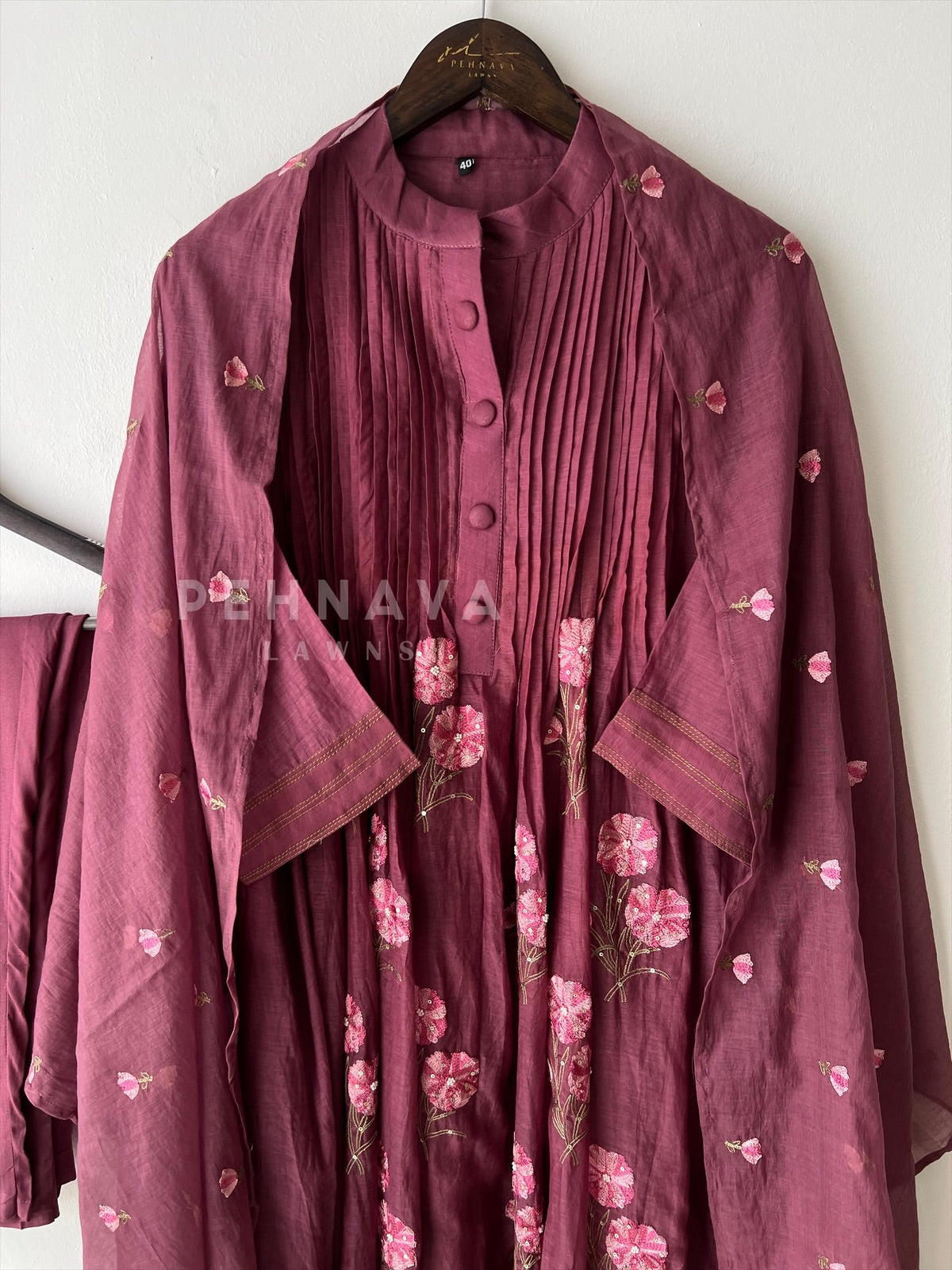 Chanderi Embroidered Suit