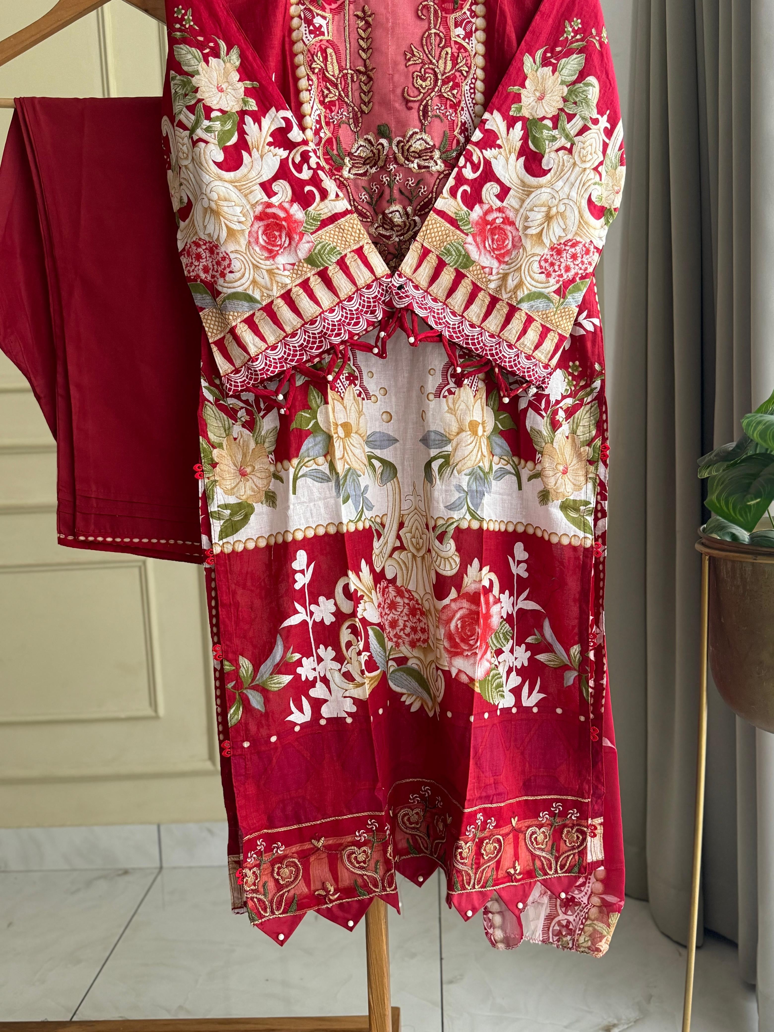 Red Floral Ethnic Salwar