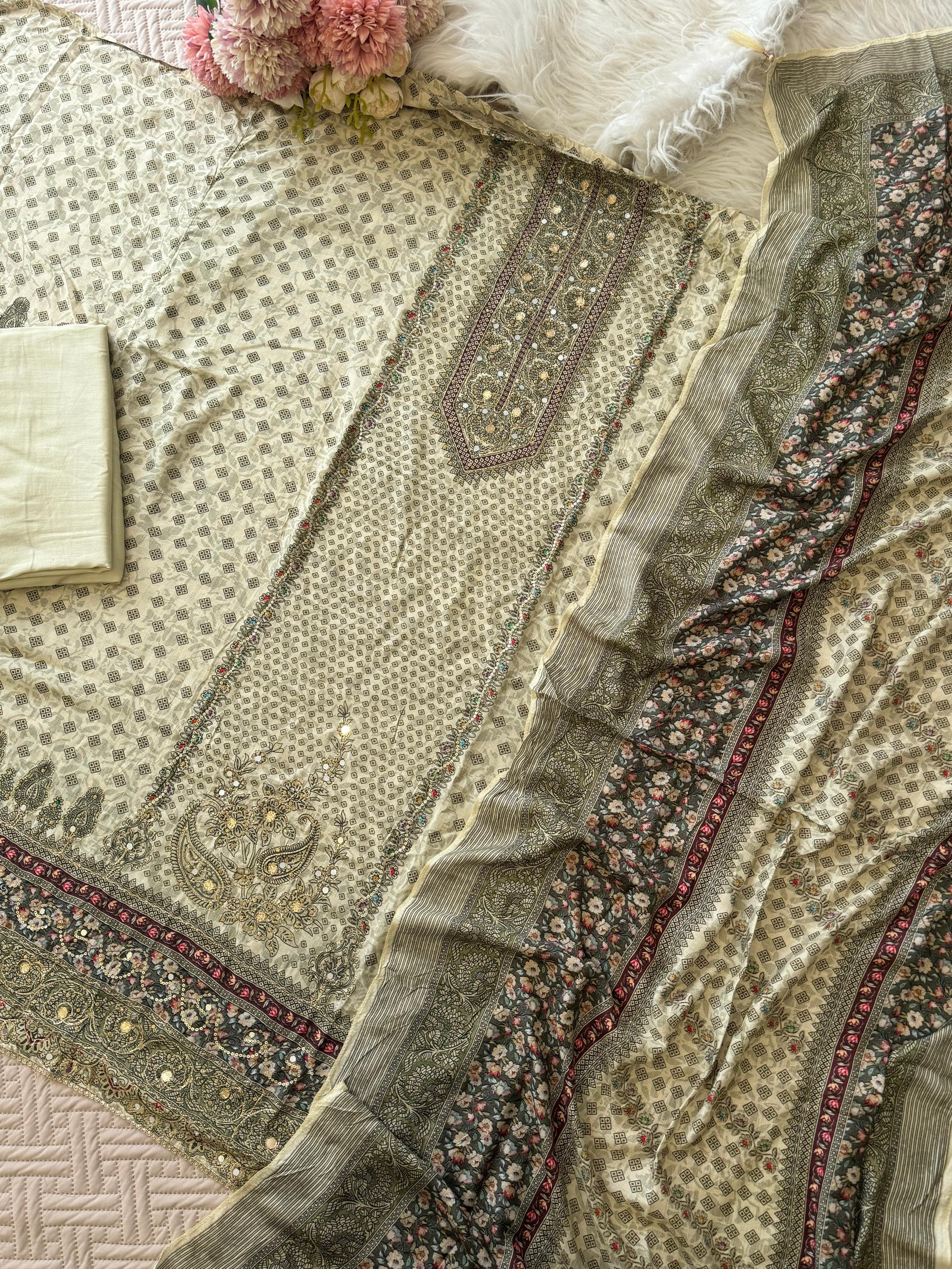 Premium viscous muslin suit-243