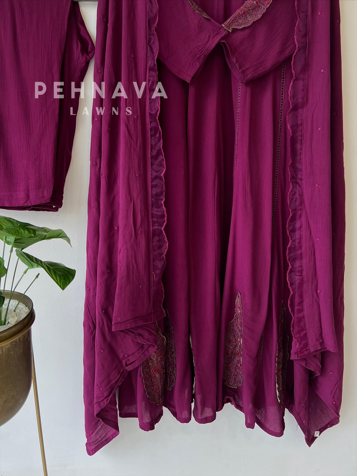 Crinkled Rayon Anarkali-6098