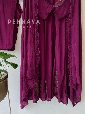 Crinkled Rayon Anarkali-6098