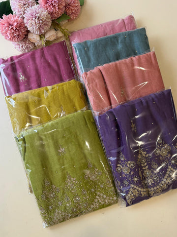 Pure Mulchandheri handworked Un-stitched suit-1628