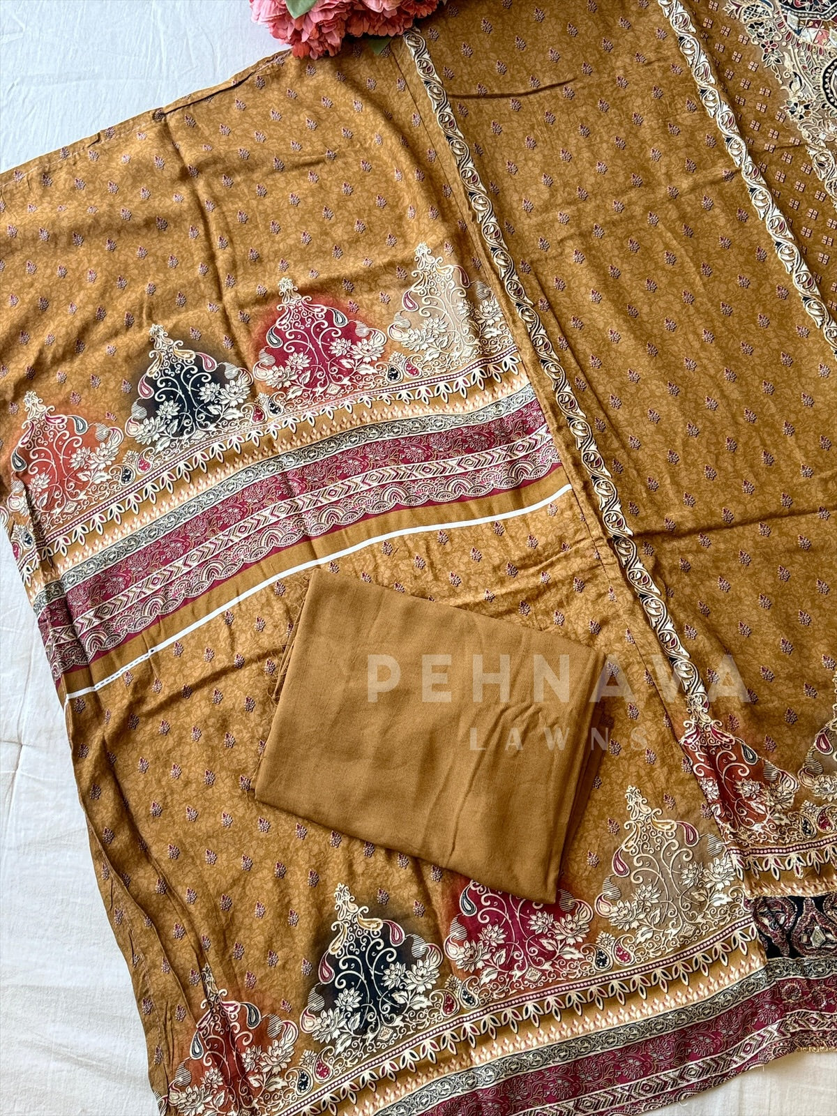 Muslin Unstitched Suit-324C - Pehnava Lawns