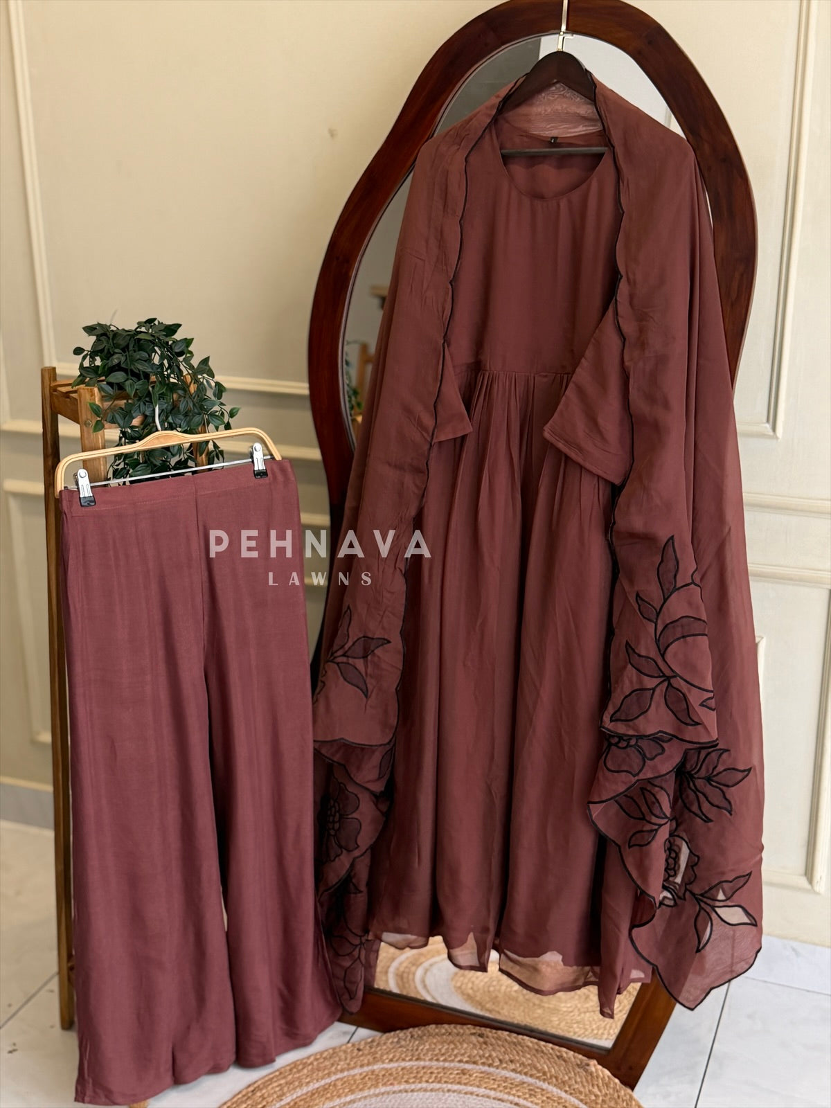 Embroidered Dupatta Suit Set