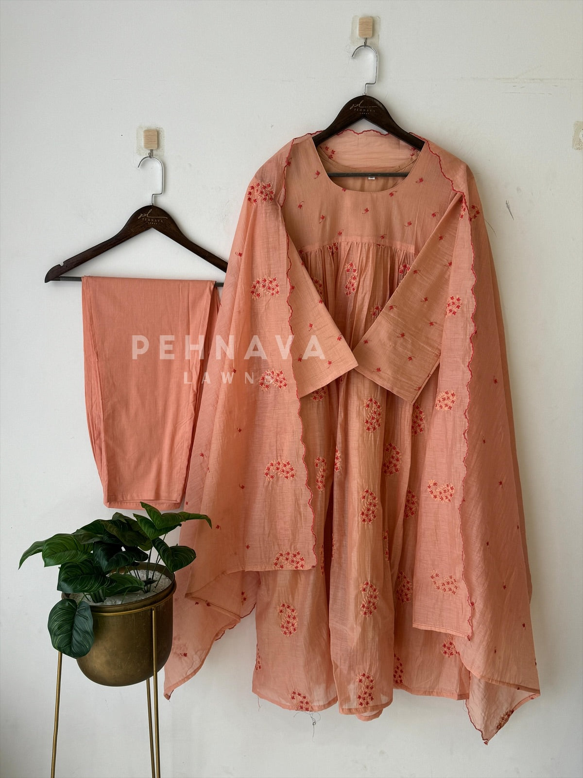 Chanderi Embroidered Suit