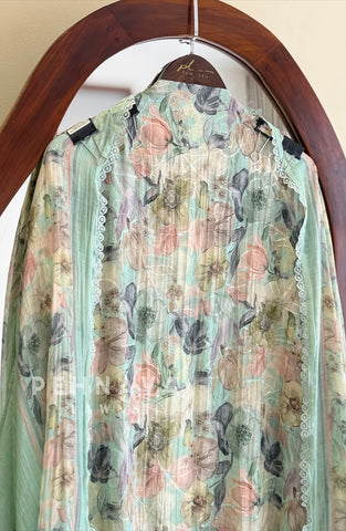 Floral Embroidered Mulchanderi Suit