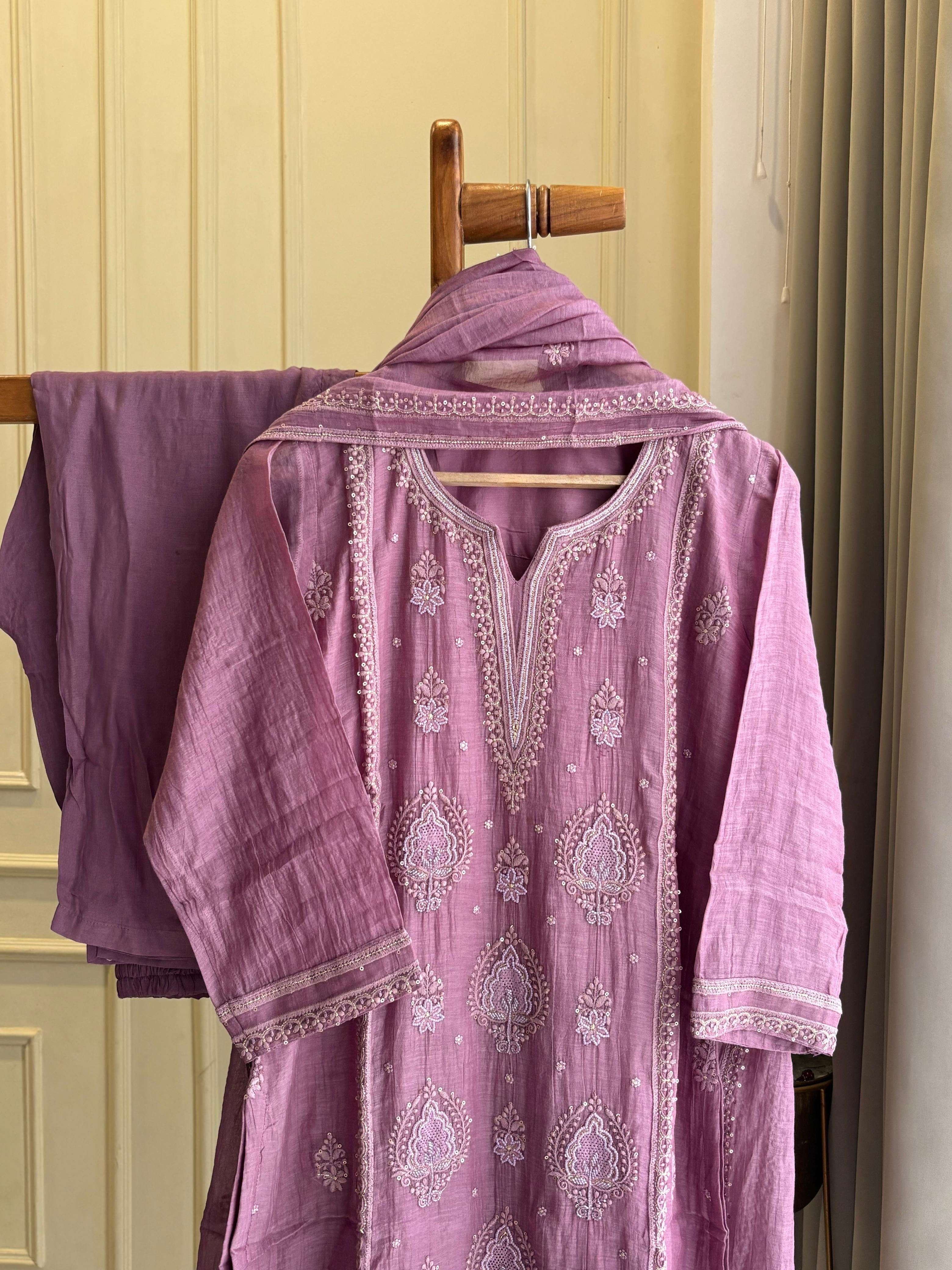 Stylish Embroidered Mulchandheri Suit - 4902