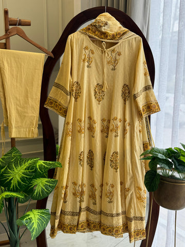 Floral pleated Anarkali Dress