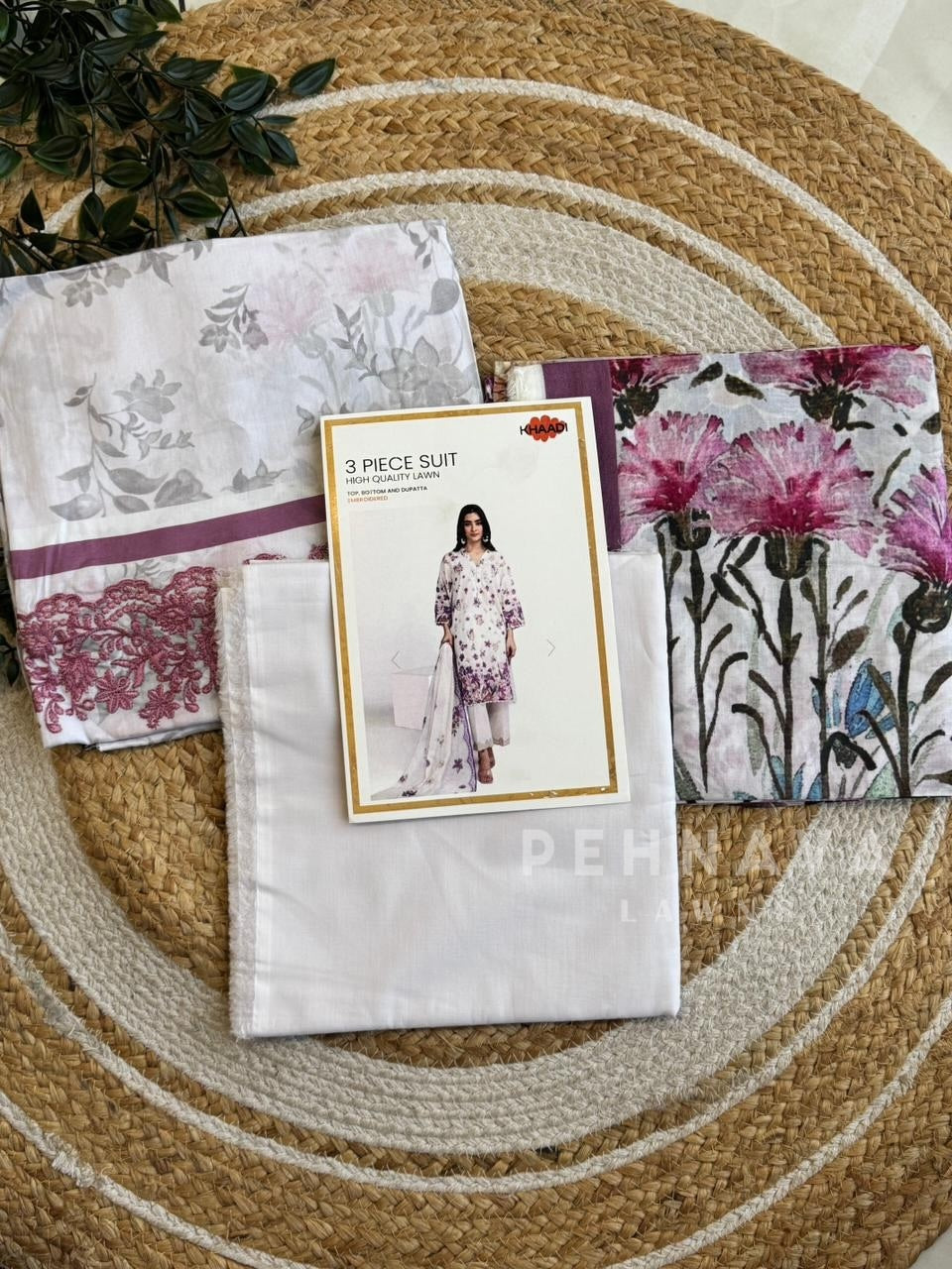 Premium Khaadi Embroidered Lawn Suit