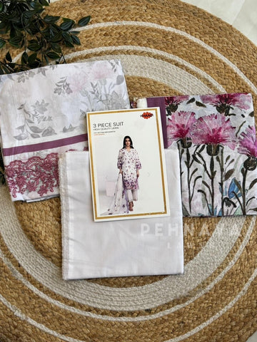 Premium Khaadi Embroidered Lawn Suit