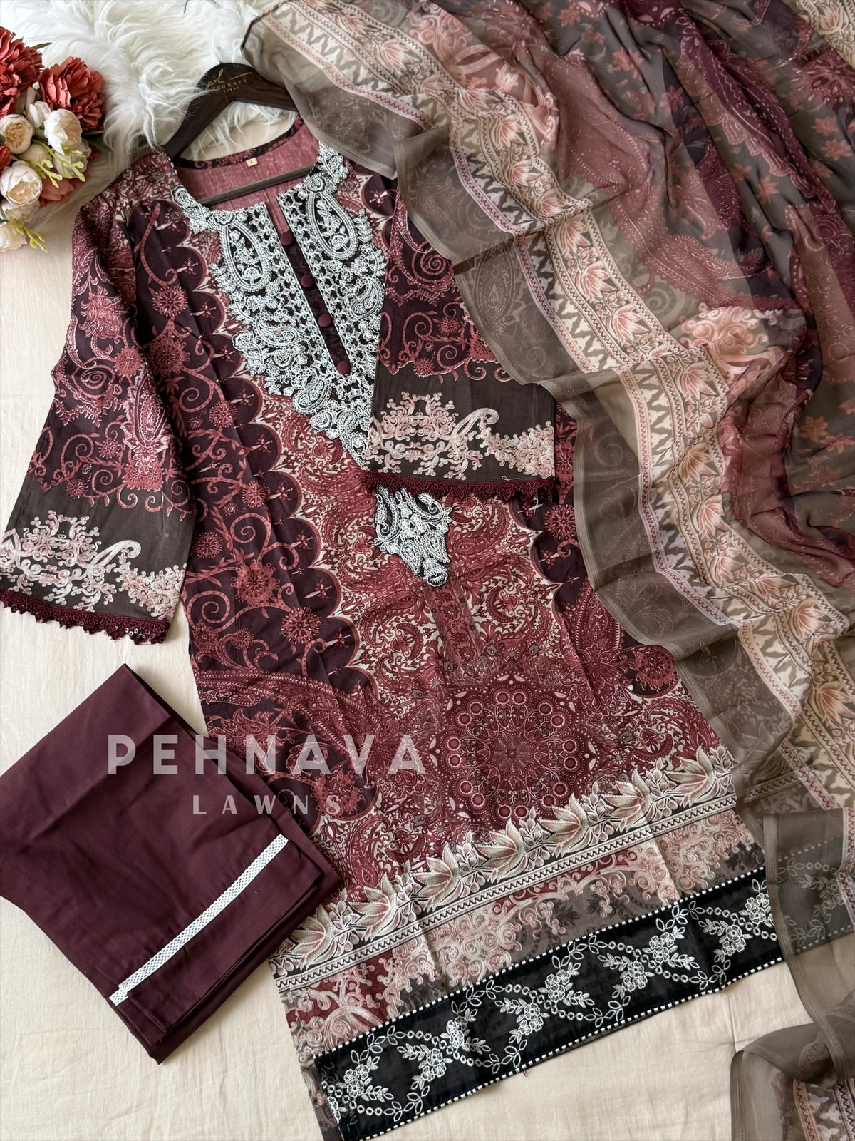 Casual Unstitched Suit with Dupatta 1862