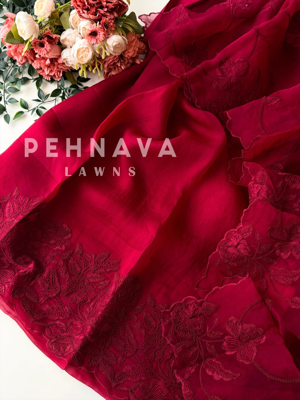 Organza Embroidered Unstitched Suit E358F