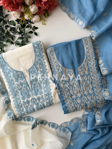 Chanderi Embroidered Unstitched Suit C2530