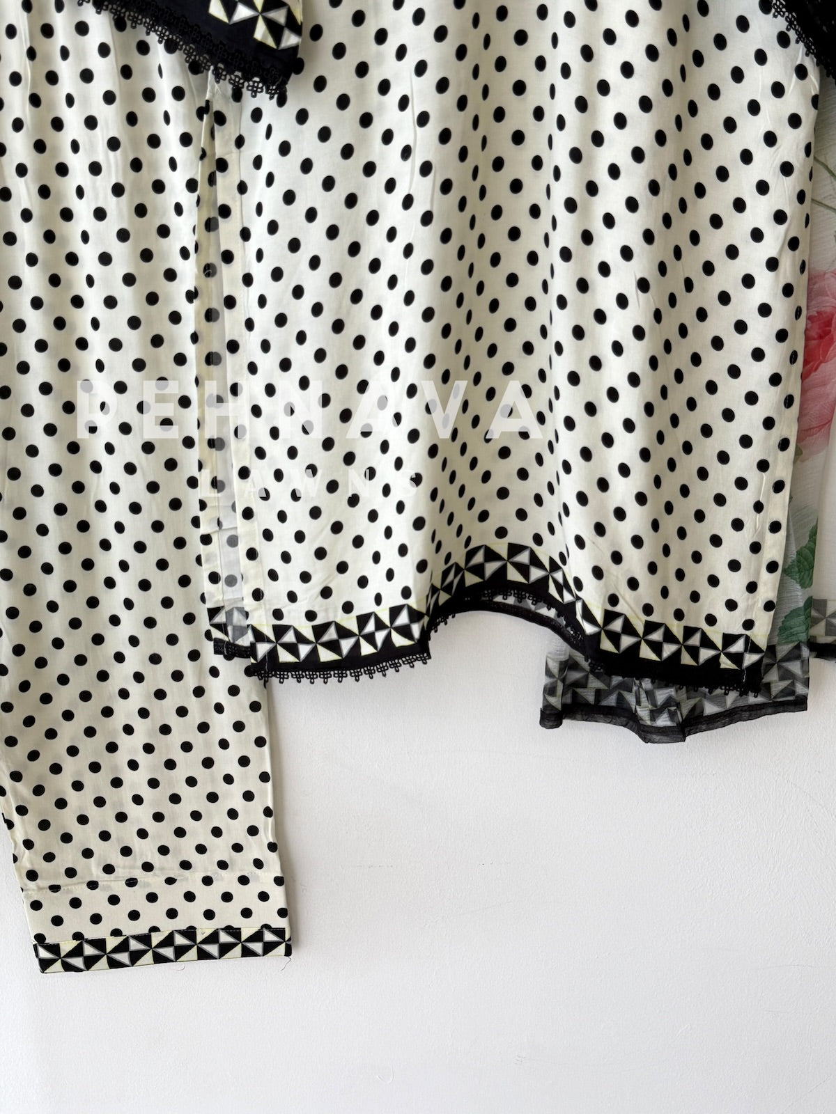 Polka Dot Printed Farshi Shalwar Set-384