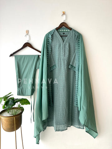 Cotacheck Embroidered Suit-Hkoba