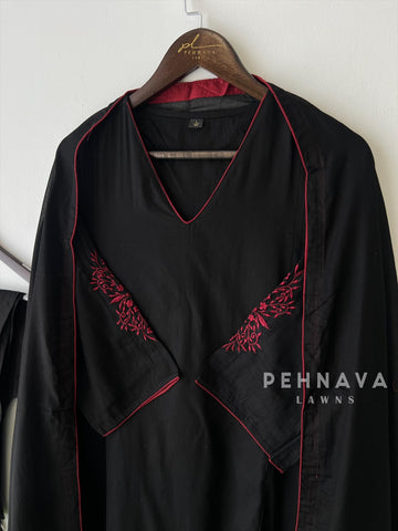 Black Thread Embroidered Suit
