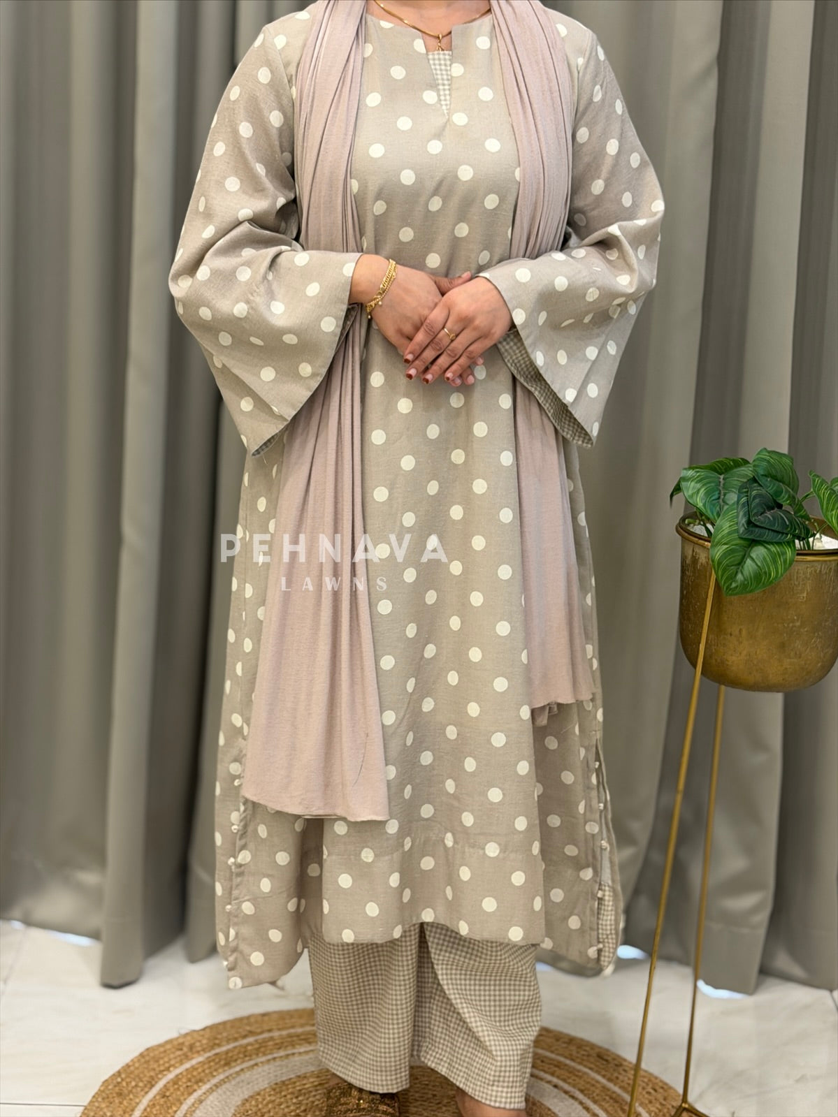 Polka Dot Bell Sleeve Two Piece Set