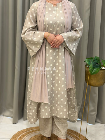 Polka Dot Bell Sleeve Two Piece Set