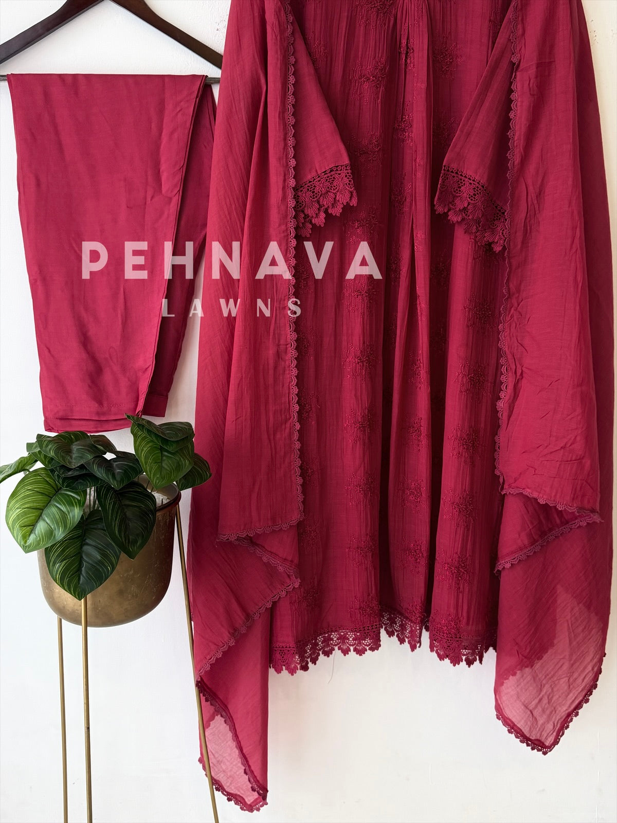 Chanderi Embroidered Suit-17461
